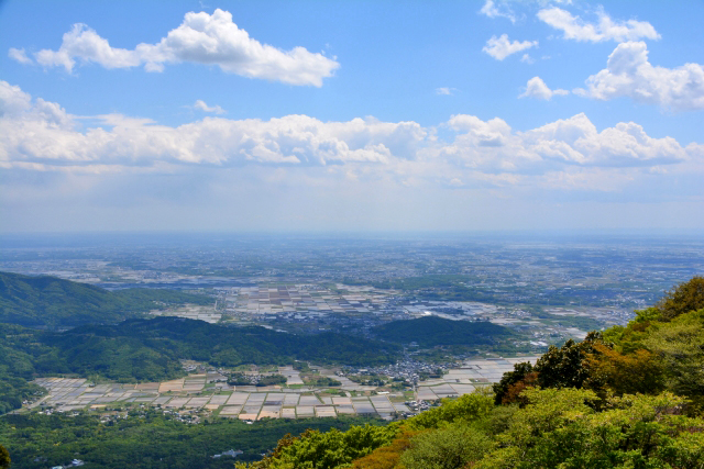 筑波山・コマ展望台から眺める関東平野