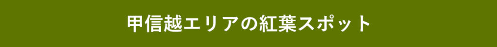 甲信越エリアの紅葉スポット